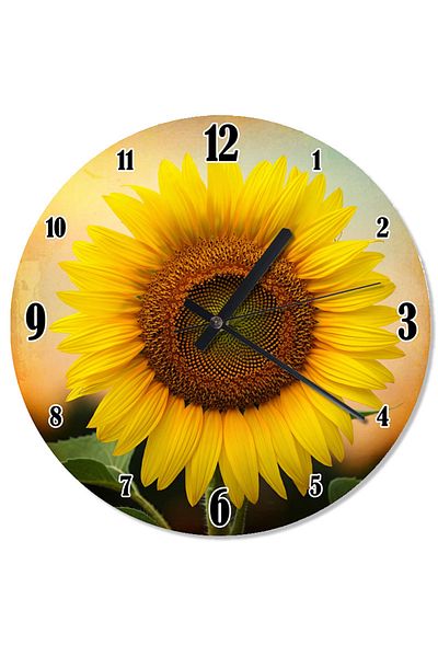 ekart Bright Yellow Sunflower Flowing Wall Clock
