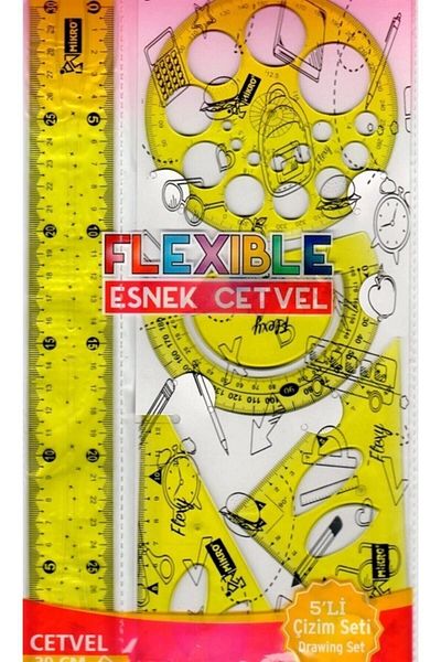 Mikro Flp-04 Set de desen cu riglă flexibilă din 5 piese
