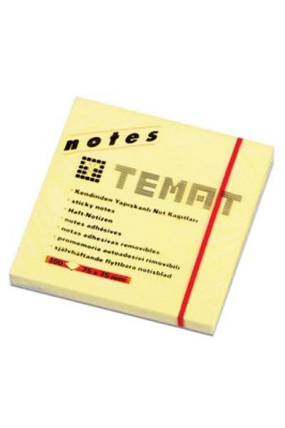 Temat 5654-01 75X75 Adhesive Note Paper Yellow