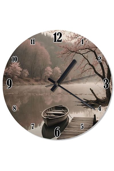 karizmart Foggy Lake Scenery Patterned Wall Clock