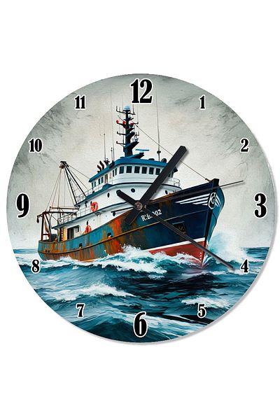 ekart Stormy Sea Ship Special Design Wall Clock