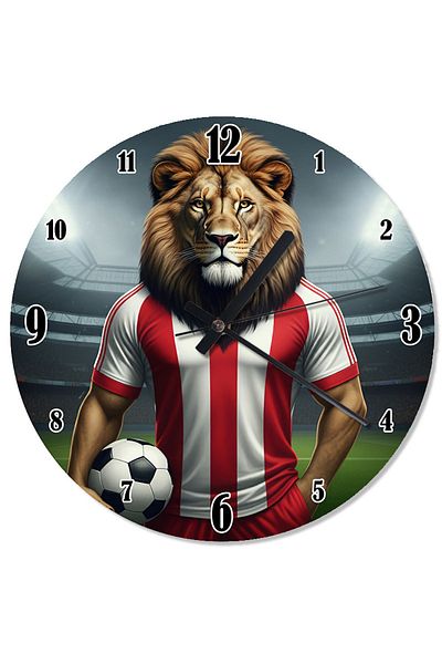 karizmart Lion with Soccer Ball Silent Wall Clock