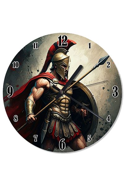 ekart Armored Warrior Posing Wall Clock with Flowing Sand