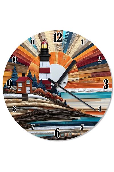 ekart Lighthouse Sunset Wall Clock with Flowing