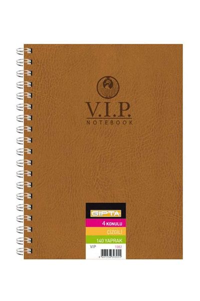 Gıpta Vip Spiral Leather Cover Notebook 17X24 140 Sheets - Lined