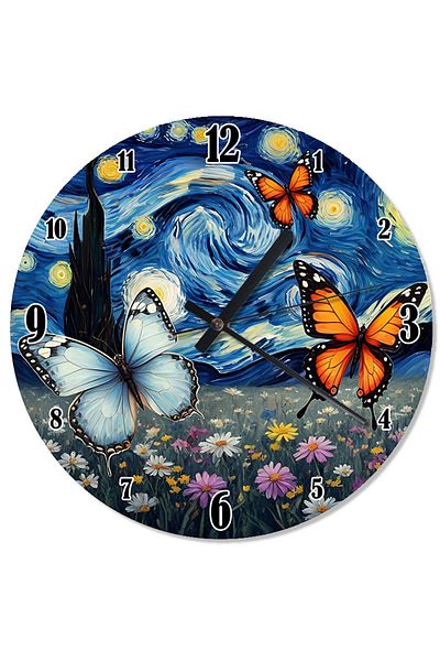 ekart Blue Butterfly Dream Pattern Wall Clock