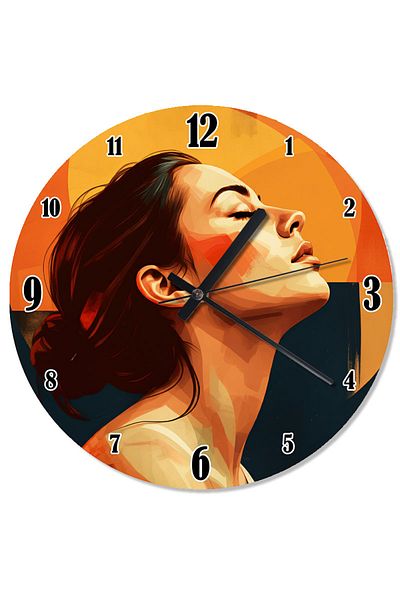 ekart Woman Who Turned Her Face to the Sky Design Wall Clock