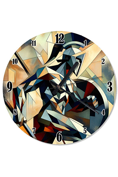 karizmart ساعة حائط برسومات هندسية محارب