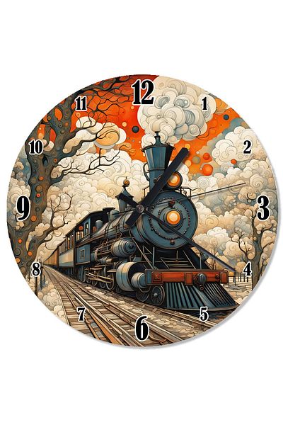 ekart Steam Old Train Design Wall Clock