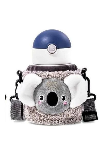 Vagonlife Gray Koala Patterned Tongues Steel Flask - 300ml
