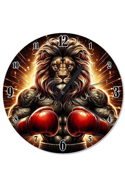 karizmart Boxer Lion Portrait Analog Wall Clock
