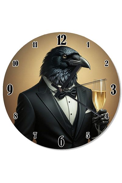 ekart Smart Crow Analog Wall Clock with Tuxedo