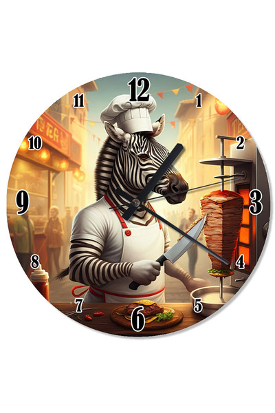 karizmart ساعة حائط دوارة على شكل حمار وحشي