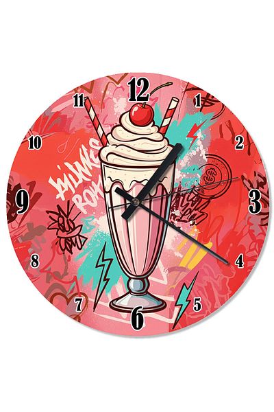 karizmart Colorful Milk Milkshake Drink Special Design Wall Clock