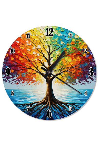 karizmart Colorful Tree of Life Analog Wall Clock