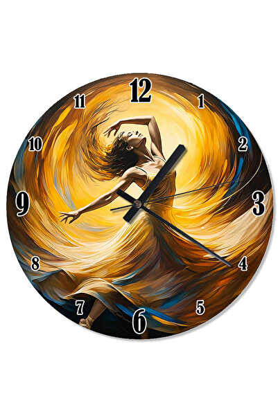 ekart ساعة حائط ريترو راقصة ذات تنورة ذهبية