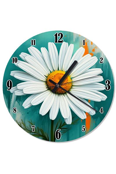 karizmart White Daisy Flower Analog Wall Clock