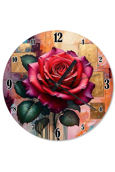 ekart Rose and Colors Printed Wall Clock