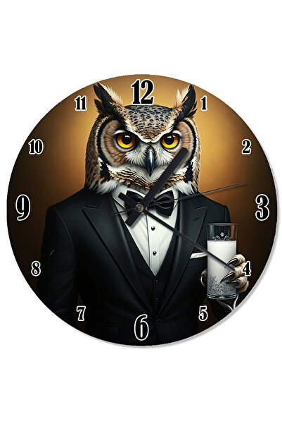 ekart Tuxedo Owl Gentleman Flowing Wall Clock
