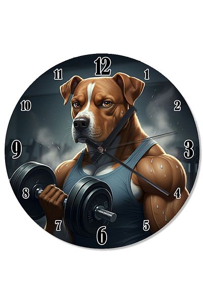 ekart Muscular Athlete Dog Design Wall Clock