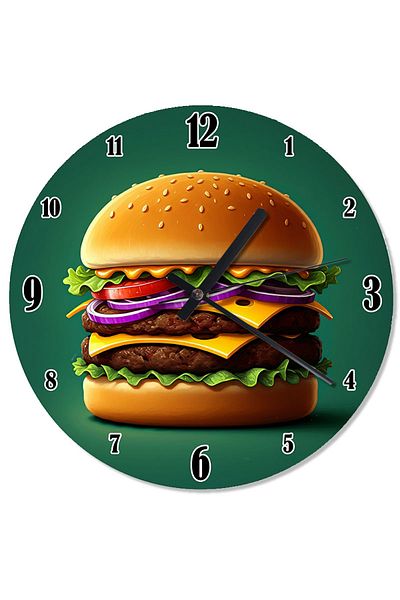 karizmart Giant Burger Drawing Analog Wall Clock