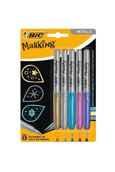 Bic 5-Piece Permanent Purple Cap in Metallic Colors