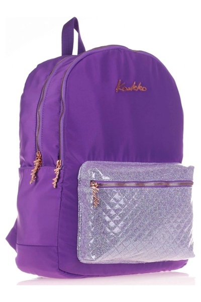KAUKKO Bright Mor Kapitone Okul Ve Günlük Sırt Çantası - Kız Çocuk