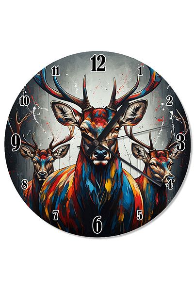 ekart Colorful Deer Portrait Shaped Wall Clock