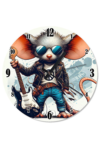 karizmart ساعة حائط مزخرفة على شكل فأر يرتدي نظارات السلام