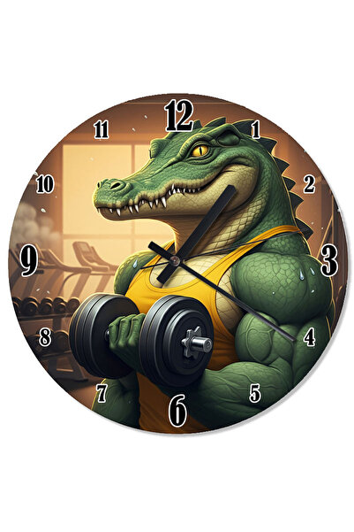 karizmart ساعة حائط بتصميم هالتر وتمساح