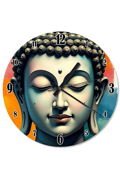 karizmart Buddha Face Statue Design Wall Clock
