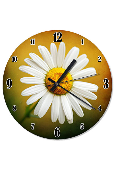 ekart ساعة حائط بتصميم خاص على شكل ديزي بيضاء ساطعة