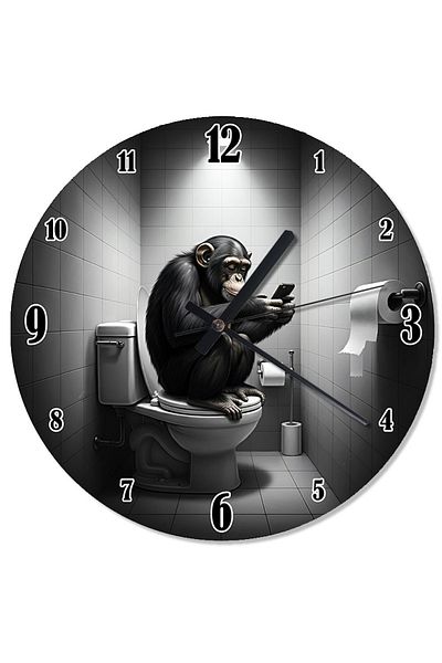 ekart Chimpanzee Thinking in the Toilet Special Design Wall Clock