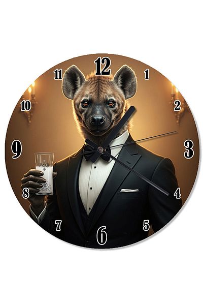karizmart Elegant Hyena Decorative Wall Clock with Tie
