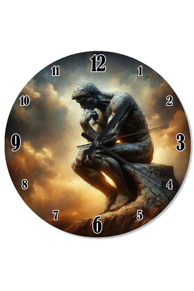 karizmart ساعة حائط على شكل تمثال الرجل المفكر