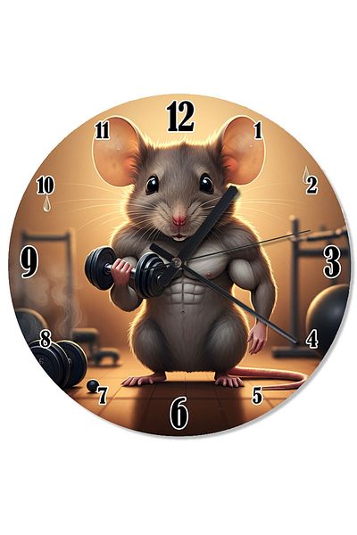 karizmart Barbell and Mouse Design Wall Clock