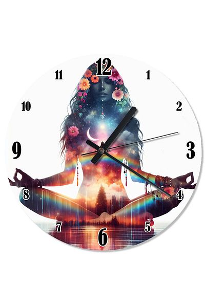 karizmart Woman Doing Yoga Flowing Wall Clock