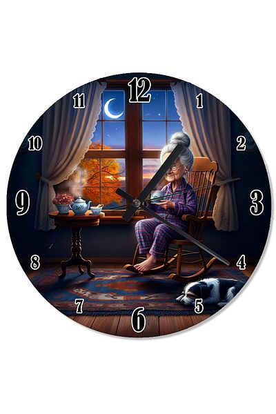 ekart Woman Sitting in a Rocking Chair Printed Wall Clock