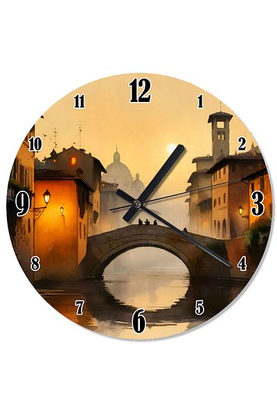 ekart Bridge and Old Town Design Wall Clock
