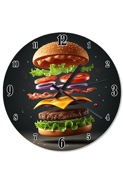 ekart Giant Hamburger Flavor Special Design Wall Clock