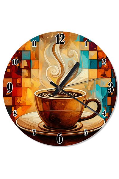 ekart Colorful Coffee Enjoyment Shaped Wall Clock