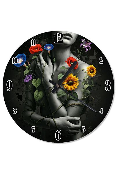 ekart Elegant Women's Retro Wall Clock with Flowers