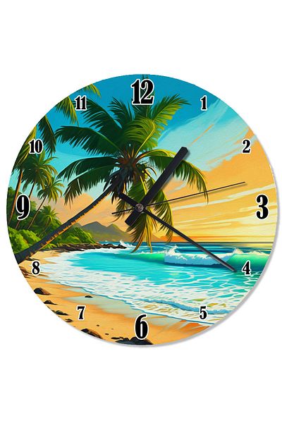 ekart Tropical Beach and Palm Decorative Wall Clock