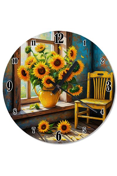 ekart Sunflower Happy Chair Design Wall Clock
