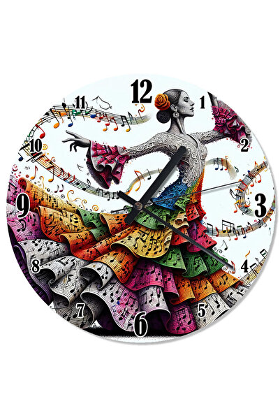 karizmart ساعة حائط بتصميم خاص للرقص مع فستان ملون