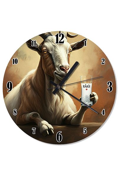 karizmart Goat Drinking Beverage Decorative Wall Clock