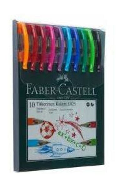 Faber Castell 1425 Needle Tip 10 Color Ballpoint Pen Set