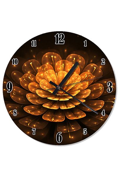 ekart Golden Bright Flower Silent Wall Clock