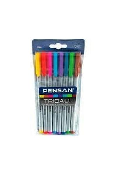 Pensan Ballpoint Triball Colorful 8Pcs