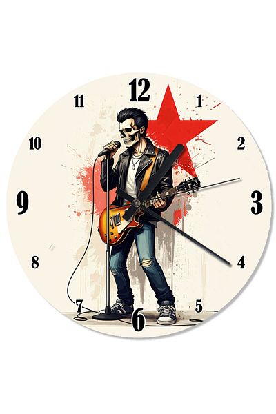 karizmart Man Playing Guitar Analog Wall Clock